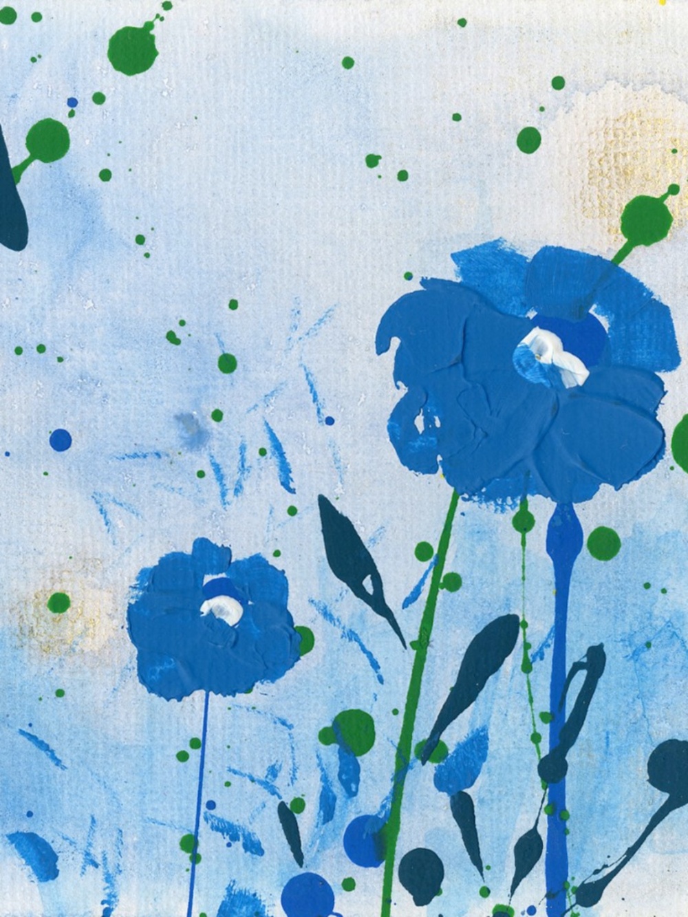 Original Acrylic Floral Paintings on art panel - Dreaming In Blue 12